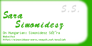 sara simonidesz business card